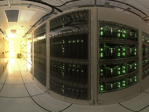 Wide-angle view of the ALMA correlator, one of the most powerful supercomputers in the world.